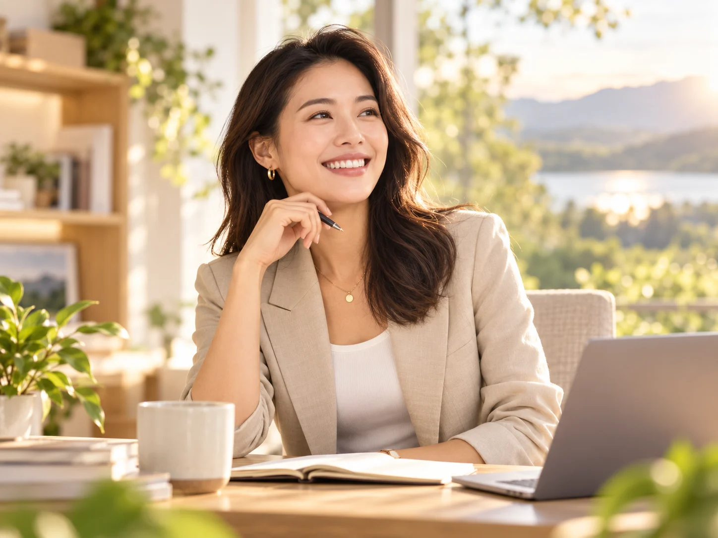 Lifestyle illustration of a busy professional maintaining a wellness routine