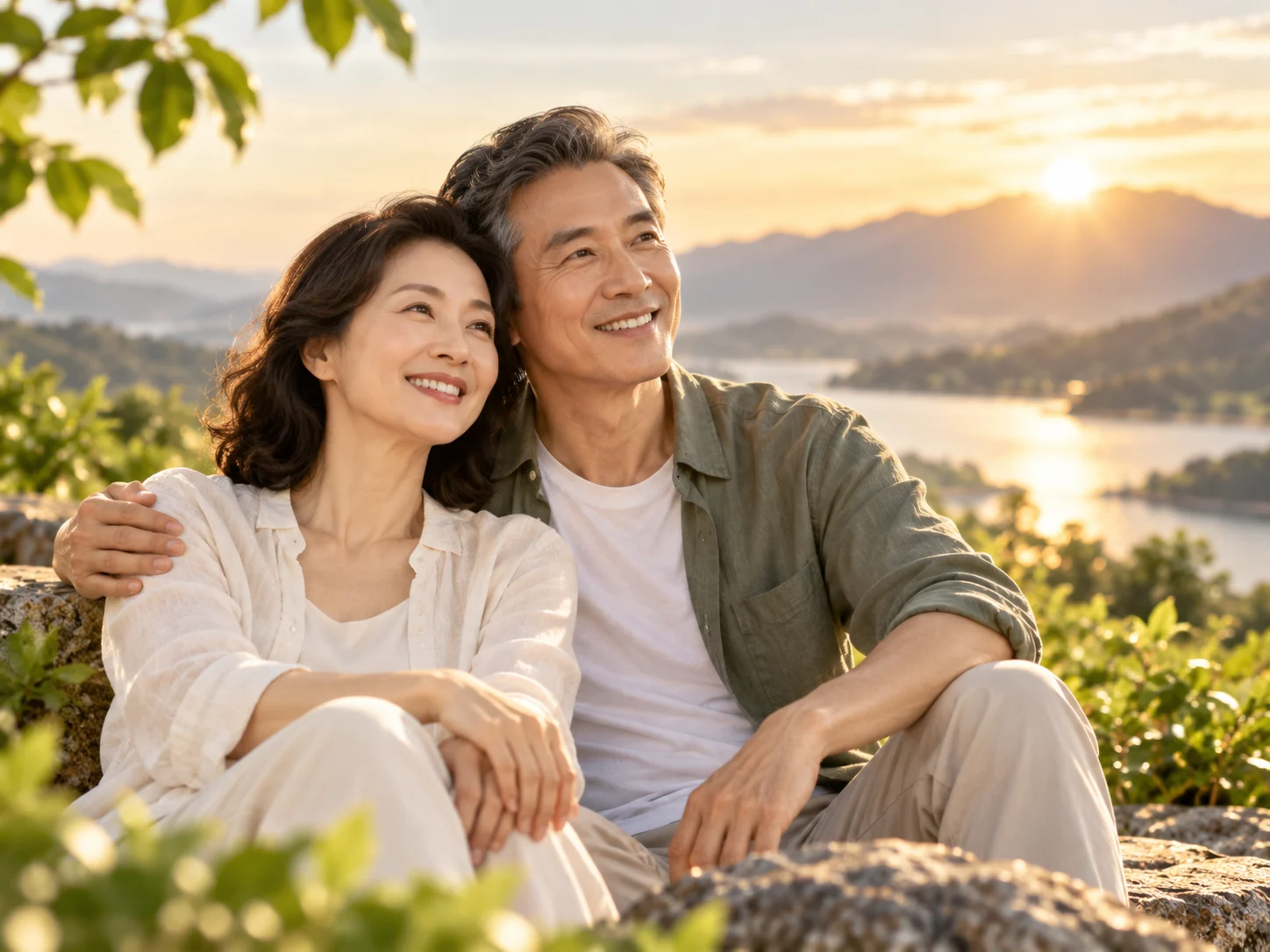 Lifestyle illustration of a mature couple focused on long-term quality of life